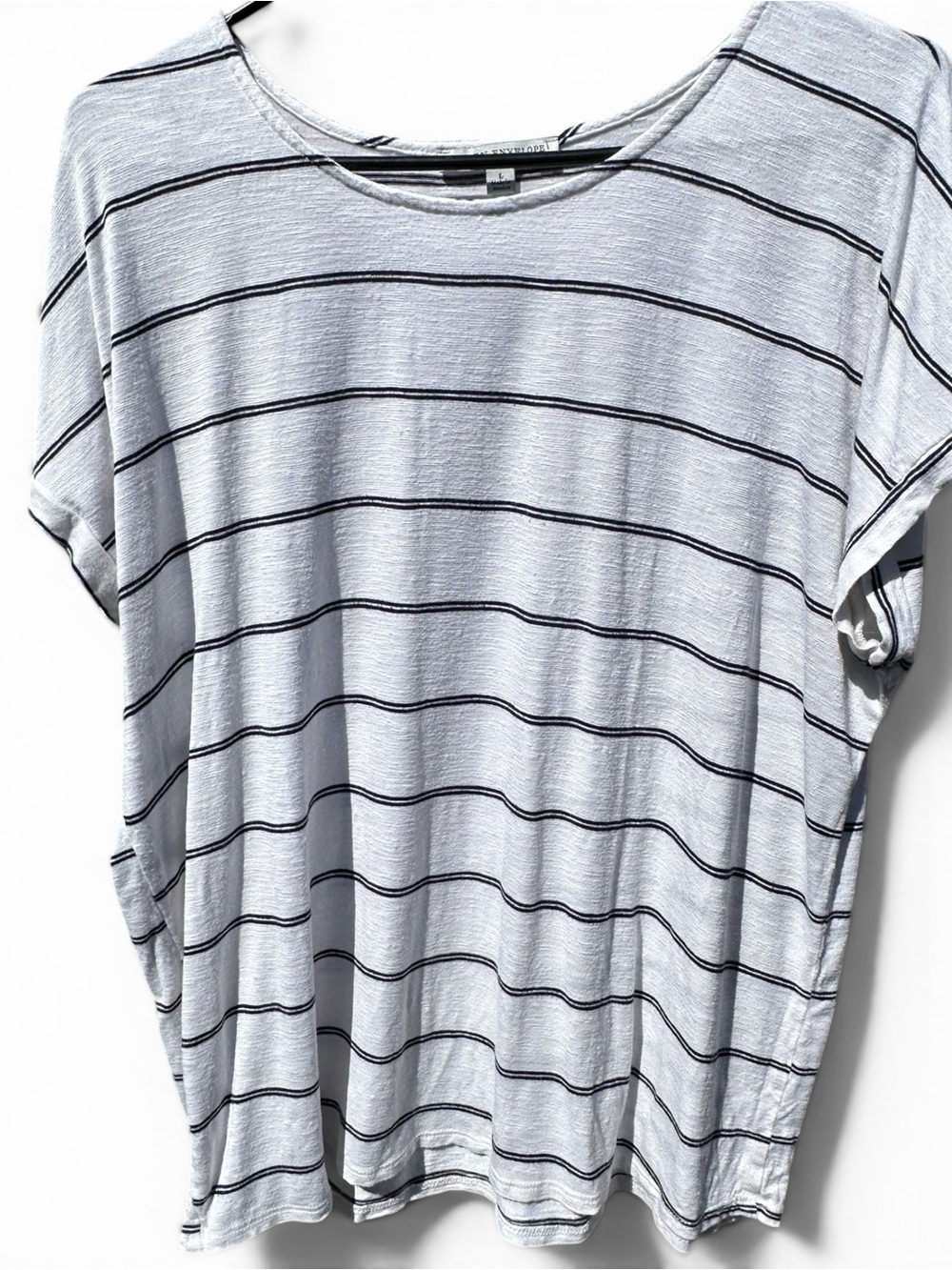 Light‎ blue/black Striped Short Sleeve Tee